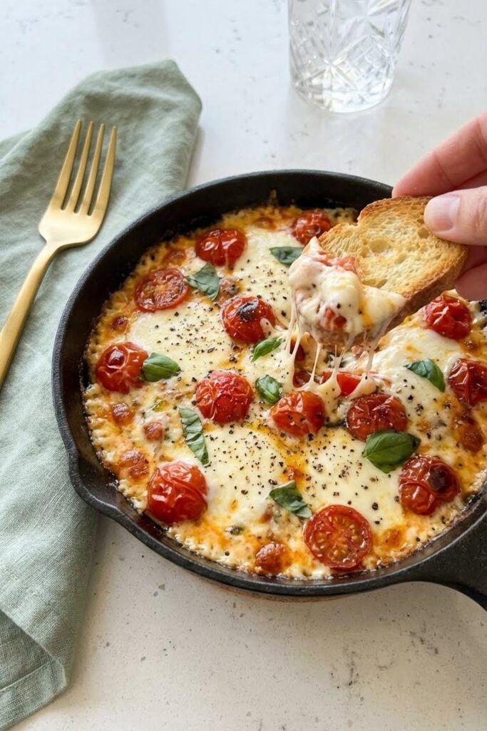 Christmas Eve Appetizers: Cozy Caprese Dip Recipe Everyone Loves