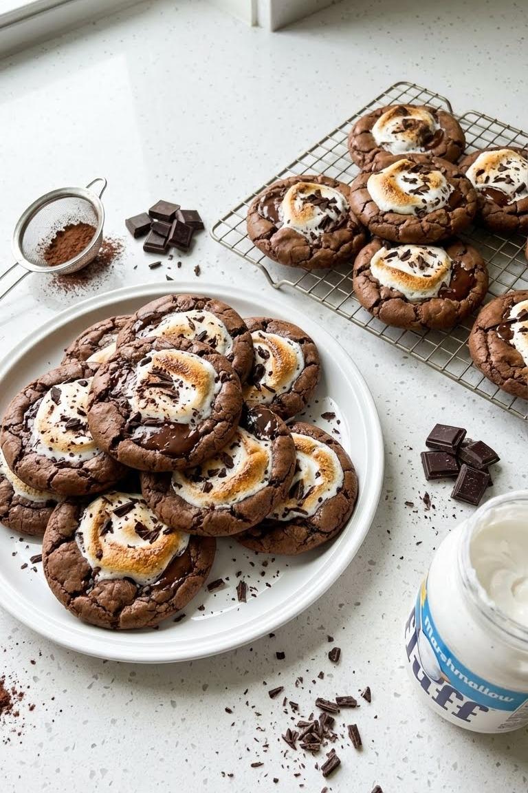 Chocolate Marshmallow Swirl Cookies Recipe for Christmas Magic