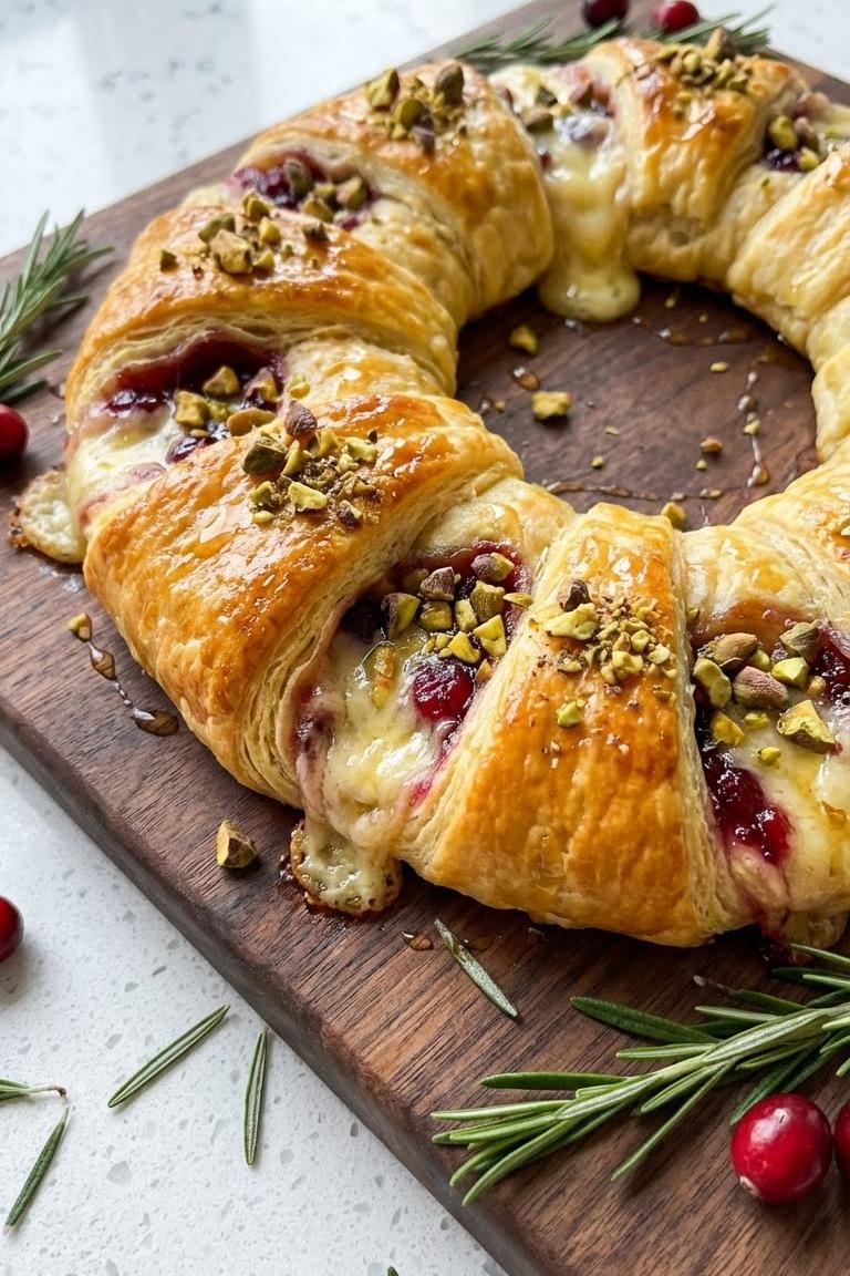 Festive Cranberry Brie Crescent Wreath Recipe for Christmas Potluck