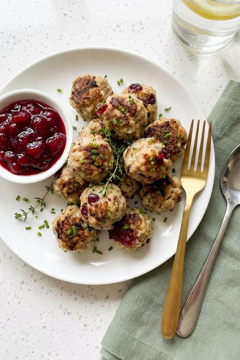 Cranberry Turkey Stuffing Balls Recipe – Easy Thanksgiving Appetizer