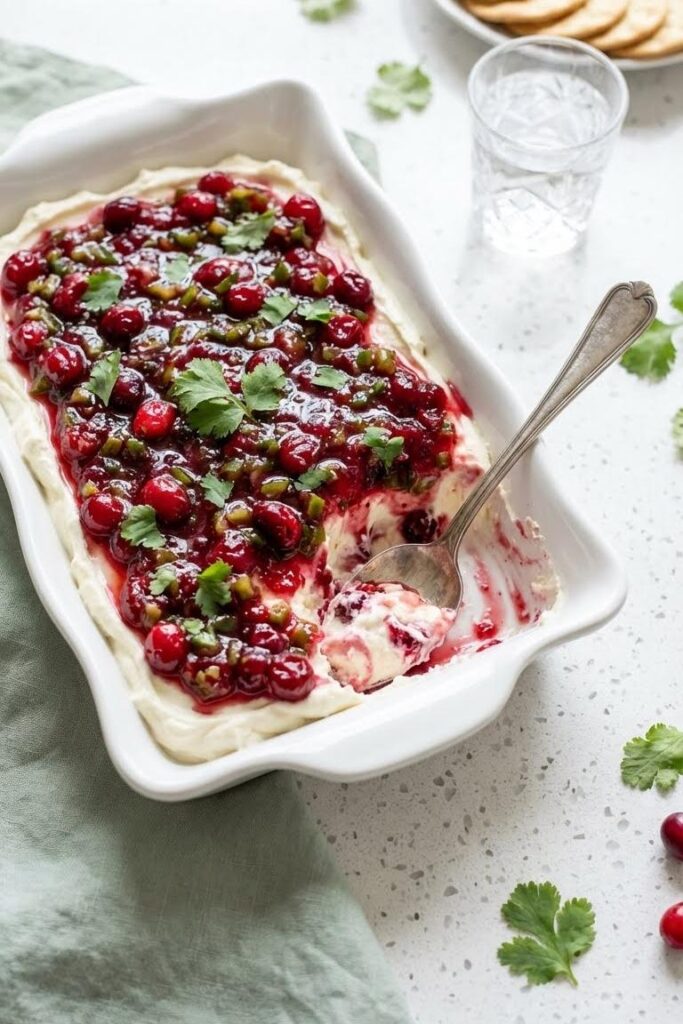 Cranberry-Jalapeno Cream Cheese Dip Recipe for Christmas Eve