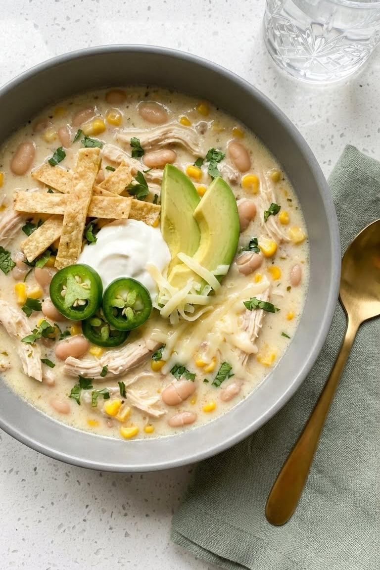Creamy Crockpot White Chicken Chili Recipe for Cozy Family Dinners