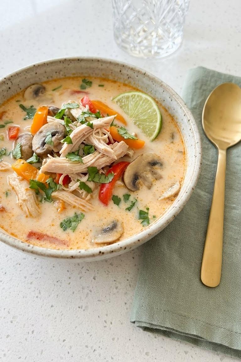 Creamy Thai Coconut Soup Recipe – Easy Crockpot Soup Recipes