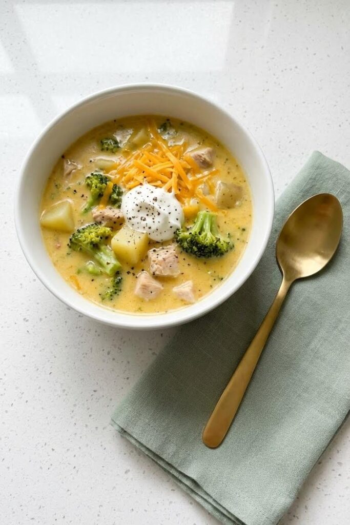 Crockpot Cheesy Chicken Broccoli Soup Recipe for Cozy Nights