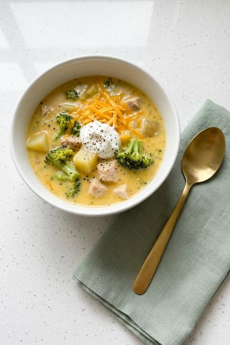 Crockpot Cheesy Chicken Broccoli Soup Recipe for Cozy Nights