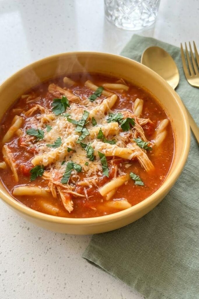 Cozy Crockpot Chicken Parmesan Soup Recipe for Busy Family Nights