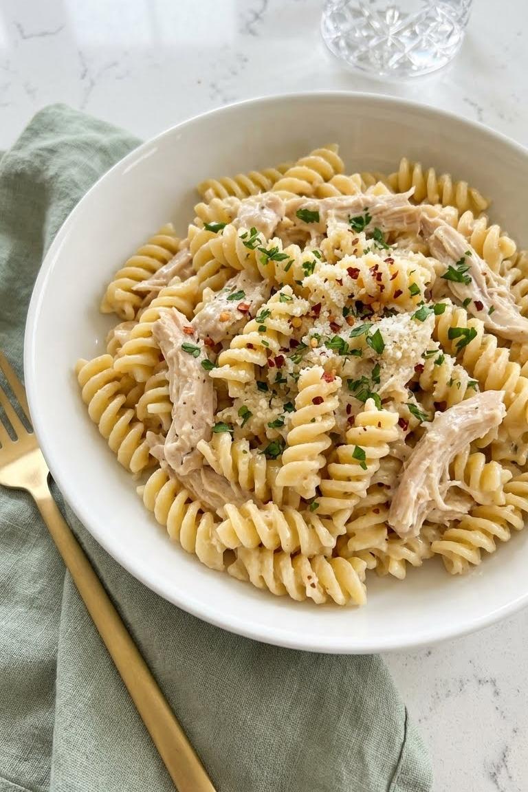 Crockpot Garlic Parmesan Chicken Pasta Recipe for Family Dinners