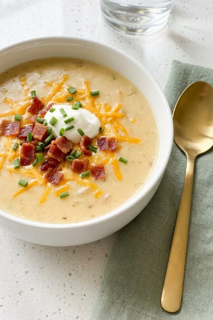 Cozy Crockpot Potato Soup Recipe with Frozen Hashbrowns