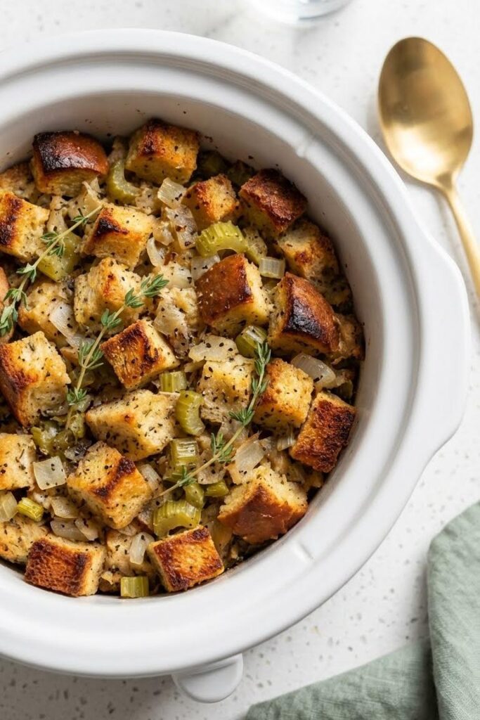 Cozy Crockpot Stuffing Recipe for Easy Thanksgiving Dinners