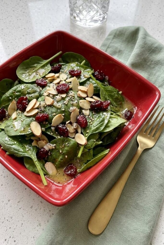 Festive Christmas Salad Recipe with Cranberry and Spinach Magic