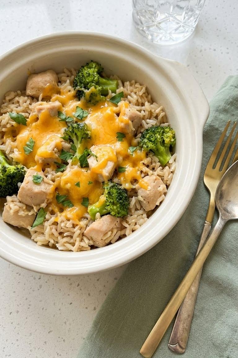 Healthy Crockpot Recipe: Easy Broccoli Chicken and Rice Dinner