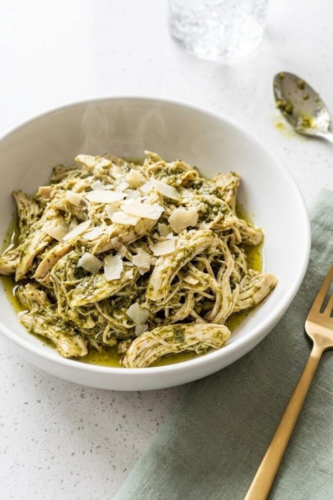 Easy Crockpot Chicken Recipe with Pesto – 4 Ingredient Dinner Magic