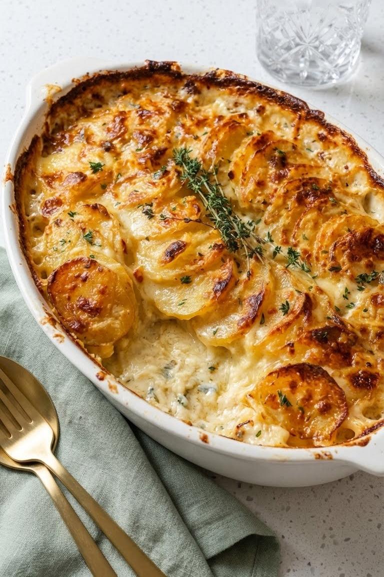 Easy Creamy Scalloped Potatoes Recipe for Christmas Dinner Sides