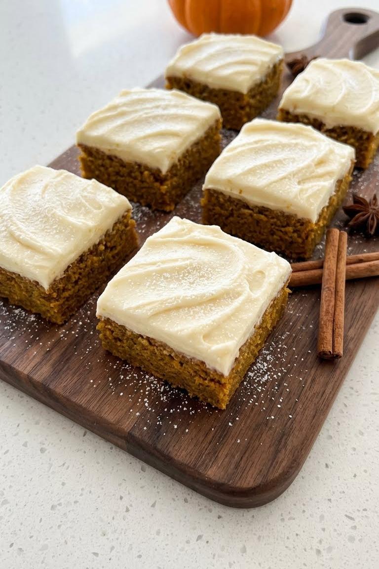 Gluten-Free Pumpkin Bars Recipe with Cream Cheese Frosting for Thanksgiving