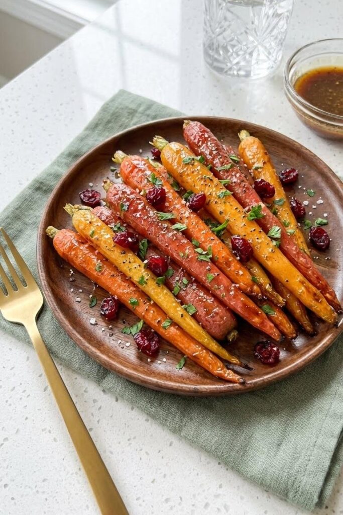 Maple Mustard Roasted Carrots Recipe for Christmas Dinner Sides