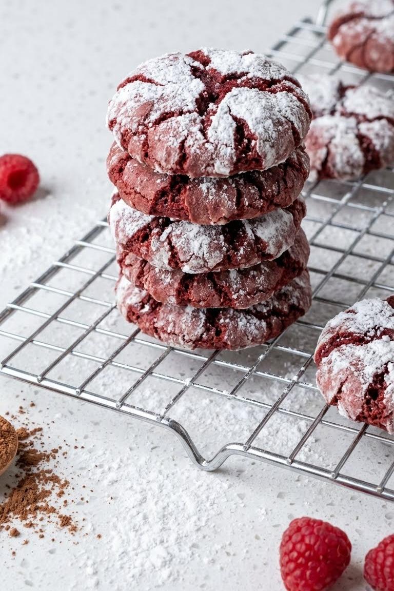 Red Velvet Crinkle Cookies Recipe for Cheerful Christmas Baking