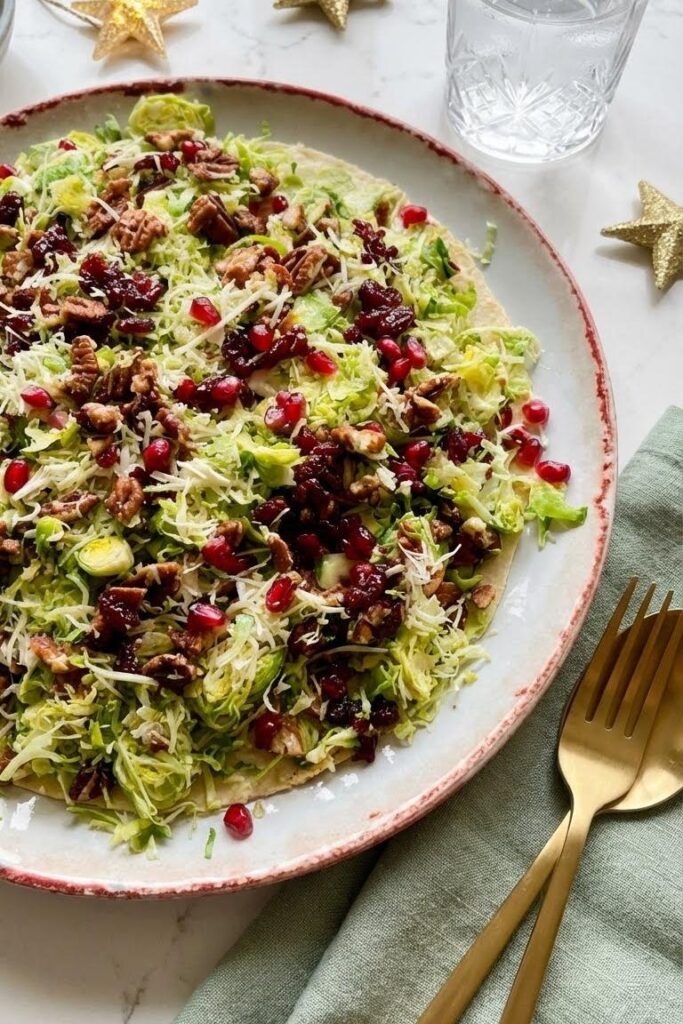 Christmas Salad Recipe: Festive Shaved Brussels Sprouts with Pomegranate