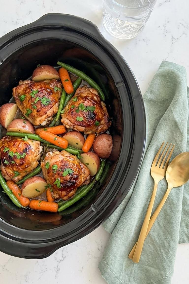 Healthy Crockpot Recipes: Slow Cooker Honey Garlic Chicken Recipe