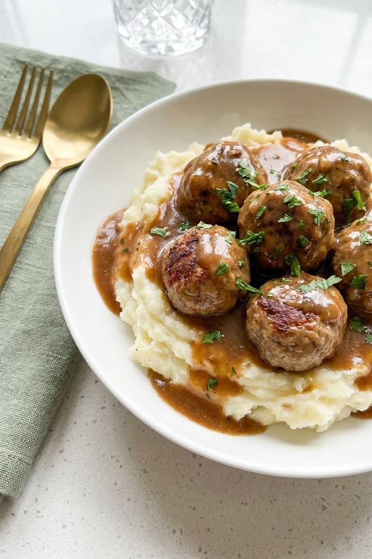Easy Crockpot Meals Recipe: Slow Cooker Salisbury Steak Meatballs