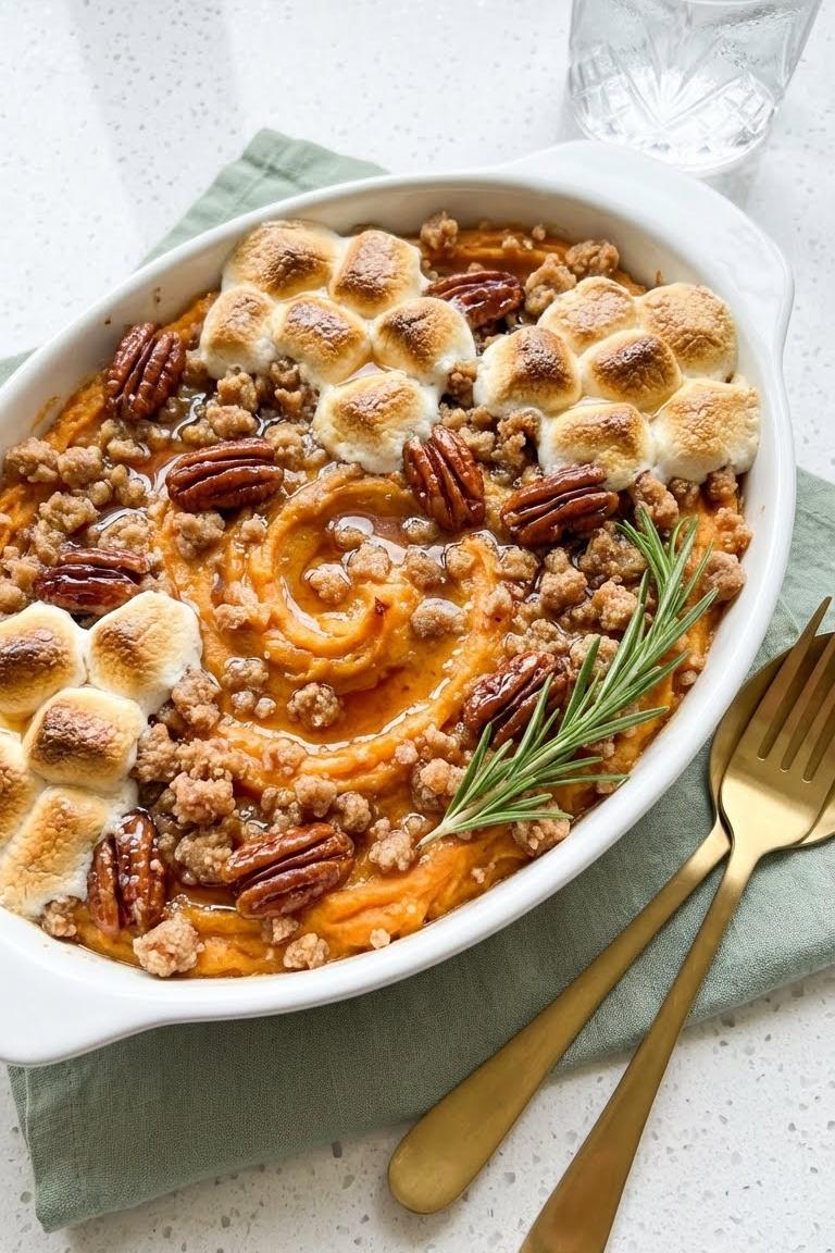 Southern Maple Sweet Potato Casserole Recipe for Christmas Sides