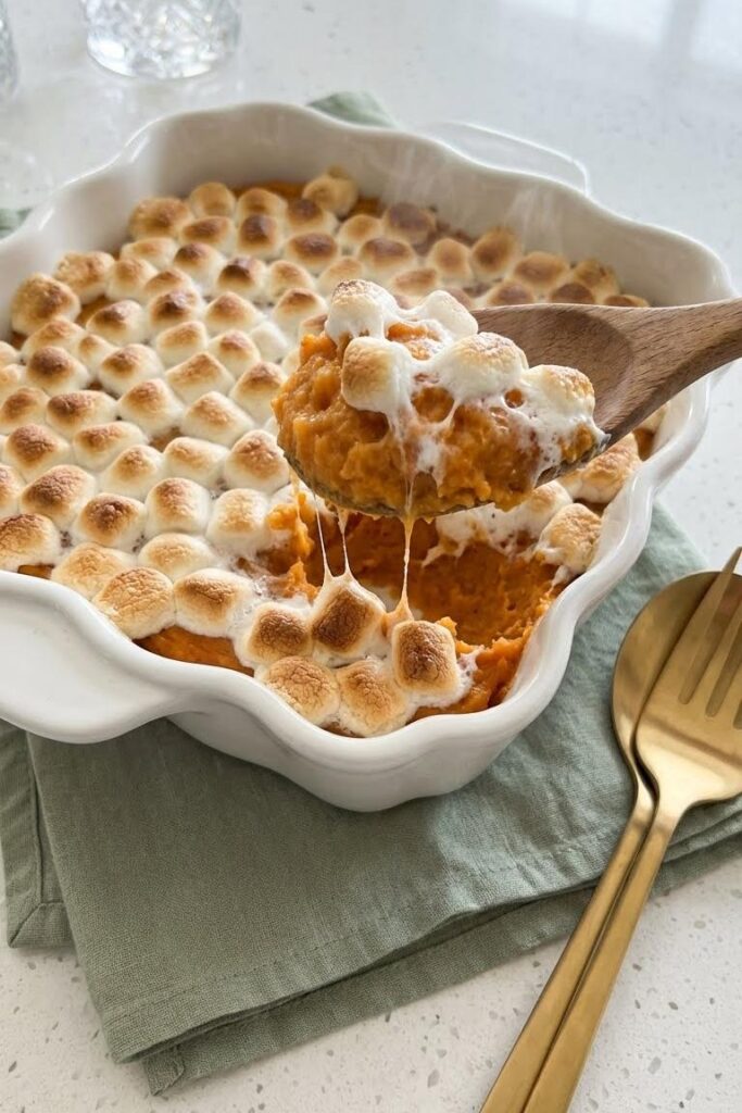 Sweet Potato Casserole With Marshmallows Recipe for Christmas Side Dishes