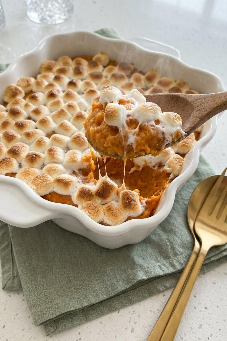 Sweet Potato Casserole With Marshmallows Recipe for Christmas Side Dishes