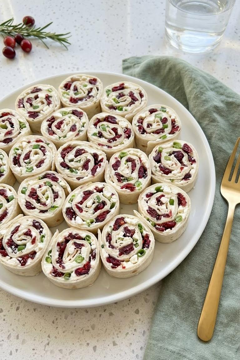 Easy Christmas Finger Foods Recipe: Cranberry Pinwheels Party Hit