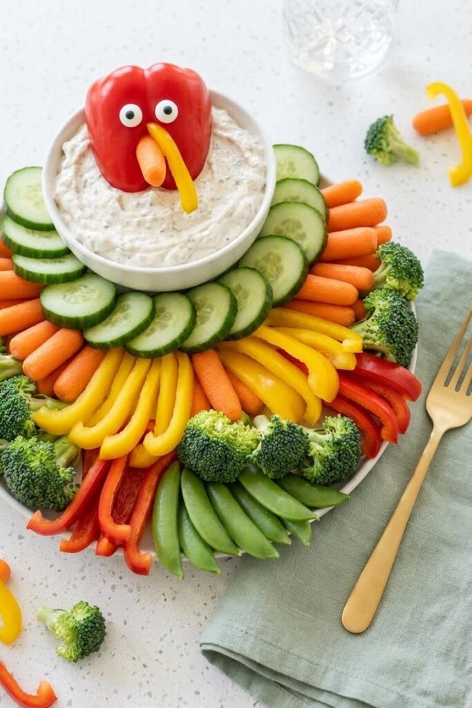 Christmas Veggie Tray Recipe: Festive Turkey Snack for Holidays