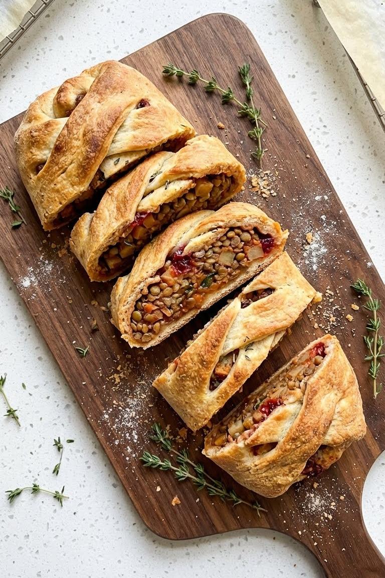Cozy Vegan Thanksgiving Lentil Stromboli Recipe for Families