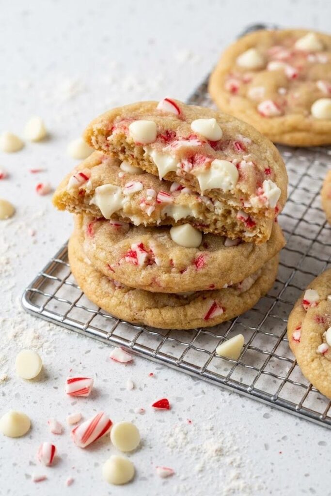 White Chocolate Candy Cane Cookies Recipe for Christmas Magic
