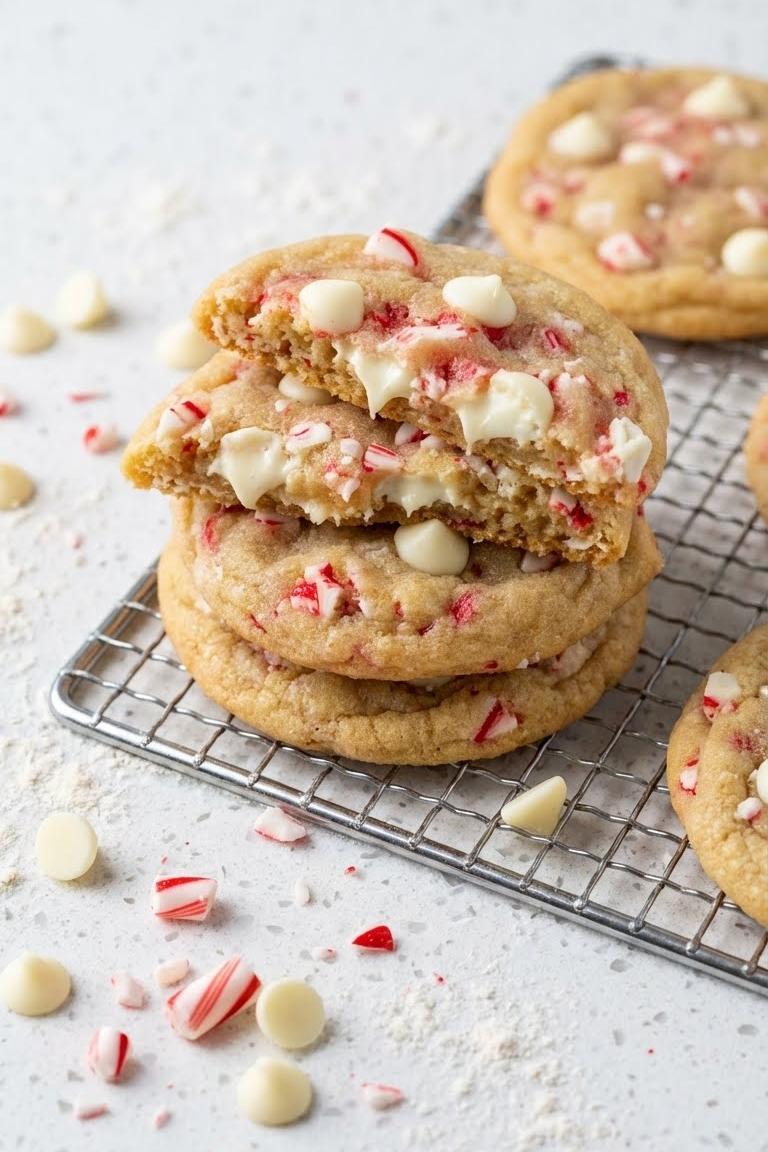 White Chocolate Candy Cane Cookies Recipe for Christmas Magic