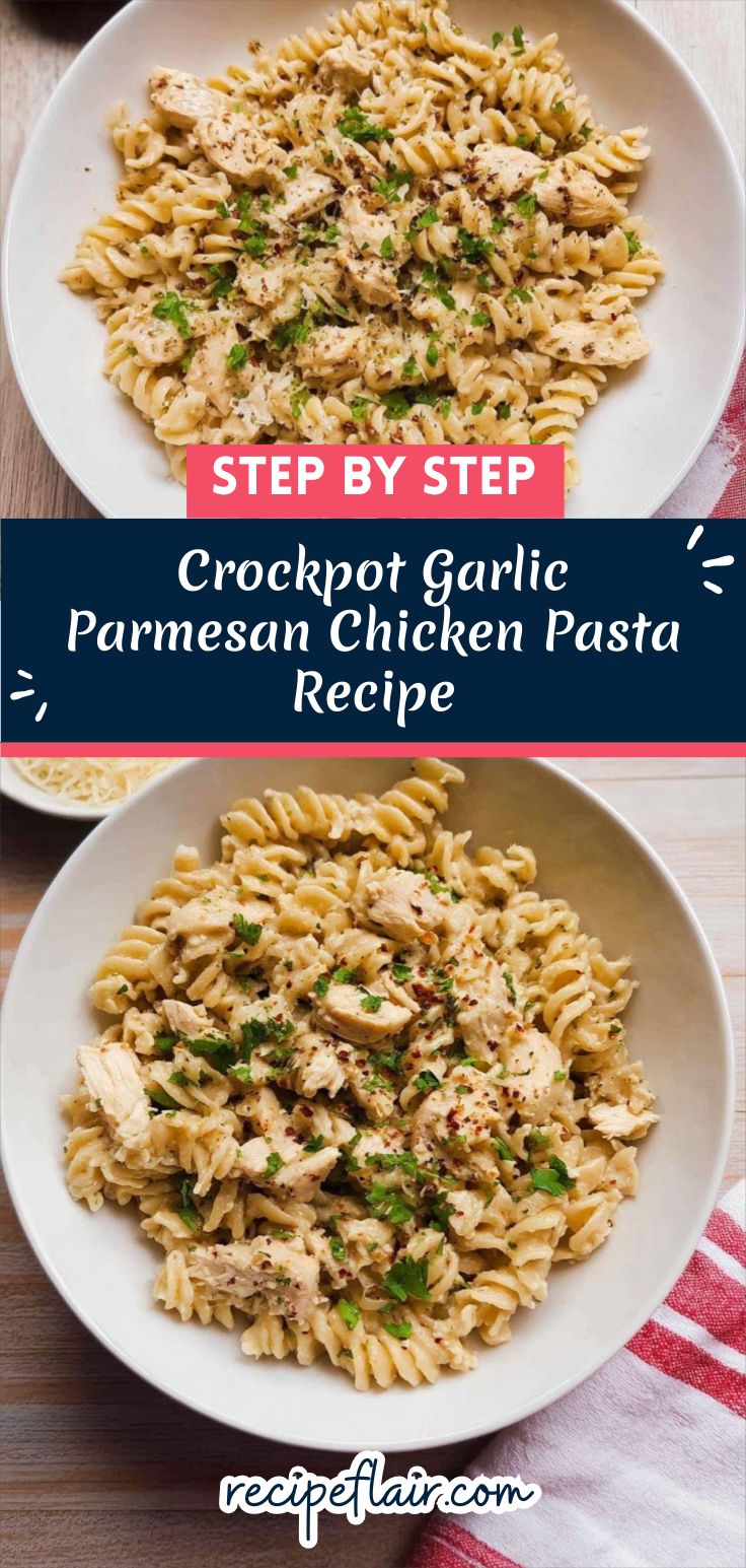 Crockpot Garlic Parmesan Chicken Pasta Recipe