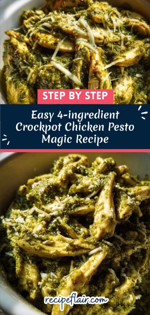 Easy 4-ingredient Crockpot Chicken Pesto Magic Recipe