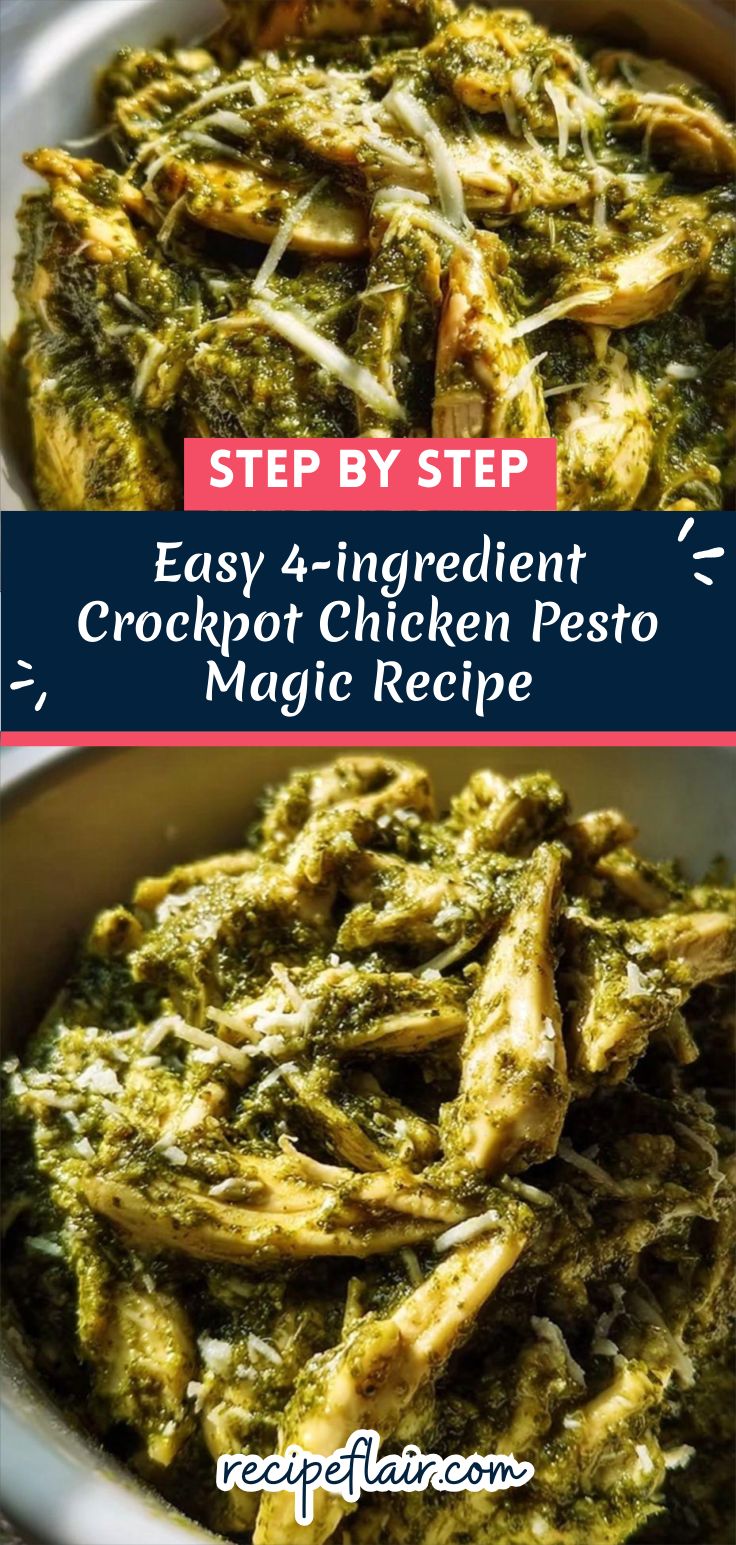 Easy 4-ingredient Crockpot Chicken Pesto Magic Recipe