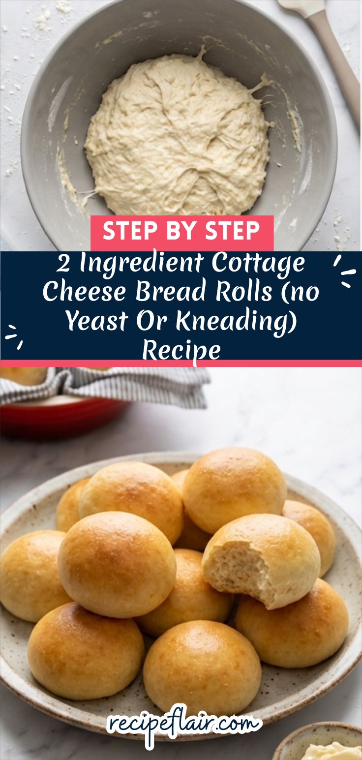 2 Ingredient Cottage Cheese Bread Rolls (no Yeast Or Kneading) Recipe