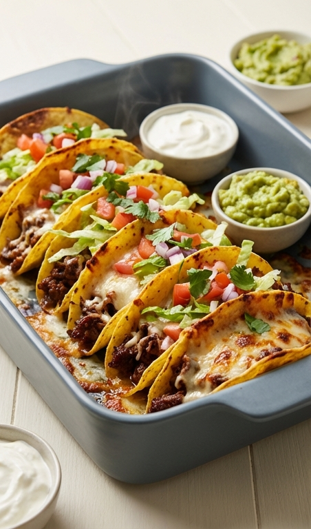 Cheesy Oven-Baked Tacos Recipe: Easy Ground Beef Dinner Idea
