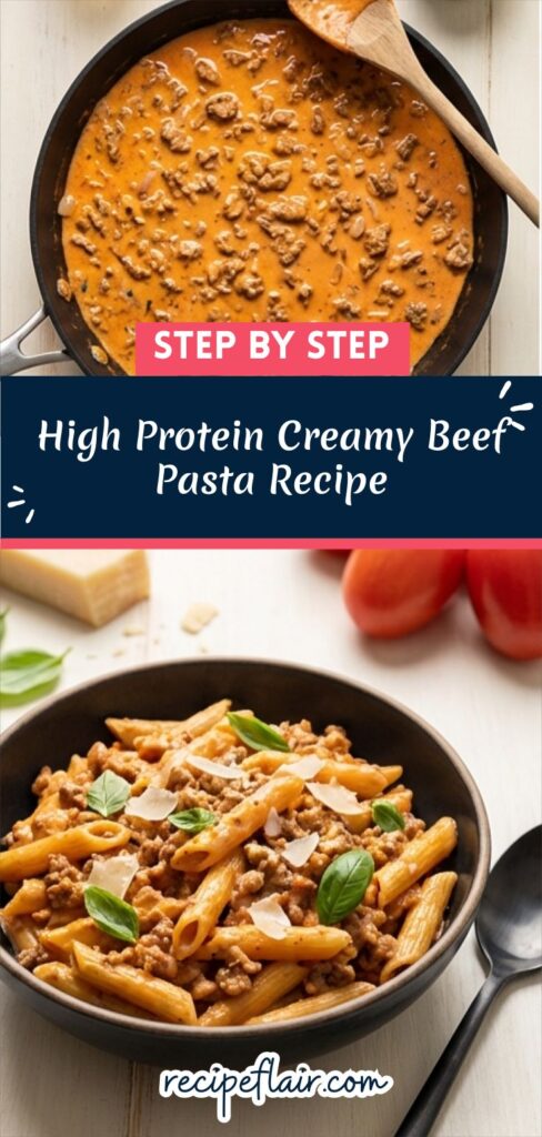 High Protein Creamy Beef Pasta Recipe