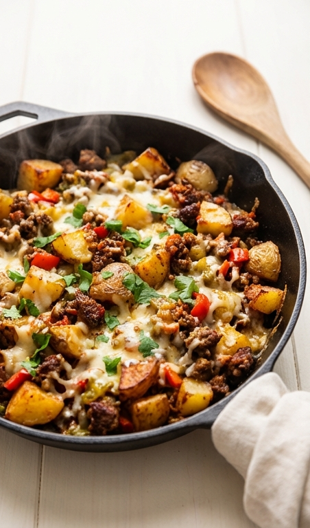 Easy Mexican Ground Beef and Potato Skillet Recipe for Families