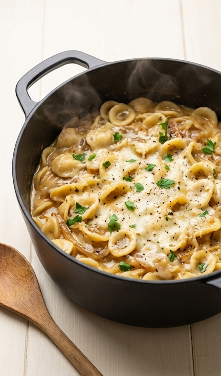 Cozy One Pot French Onion Pasta Recipe for Family Dinners