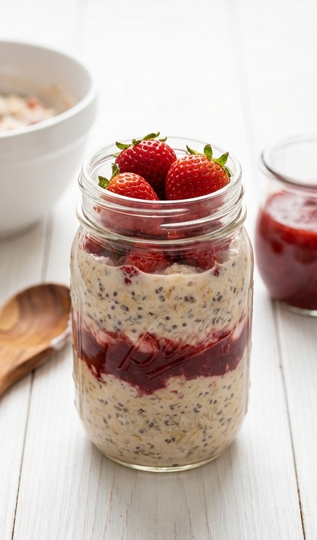 Strawberry Overnight Oats Recipe for a Creamy Cheesecake Breakfast