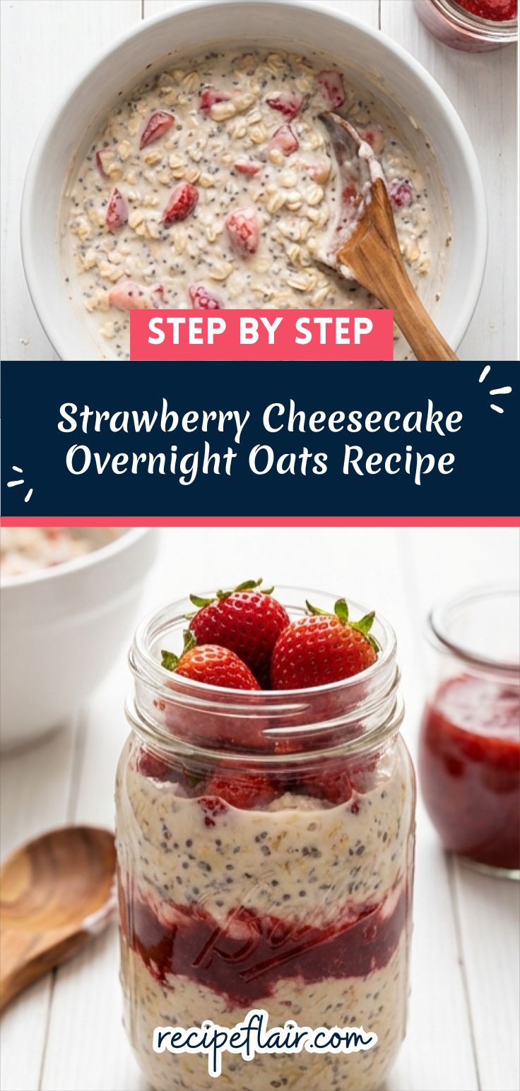 Strawberry Cheesecake Overnight Oats Recipe
