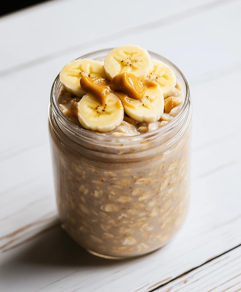 Banana Peanut Butter Overnight Oats Recipe