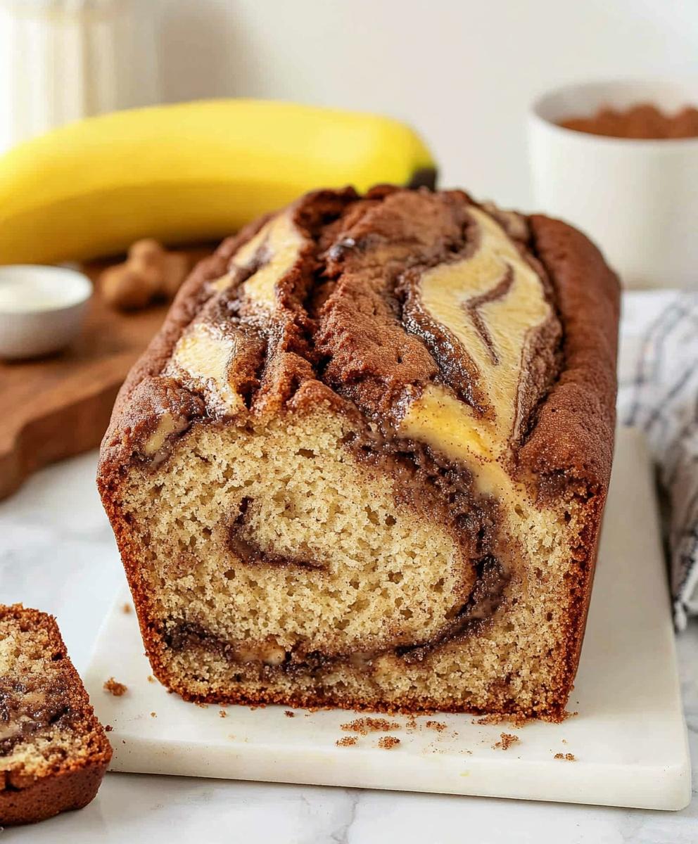 Cinnamon Swirled Banana Bread Recipe
