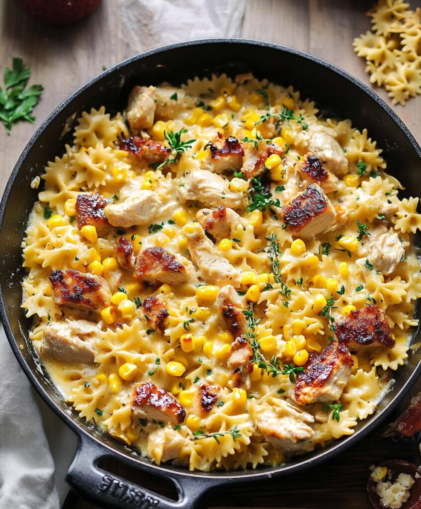 Creamy Chicken And Corn Pasta Recipe