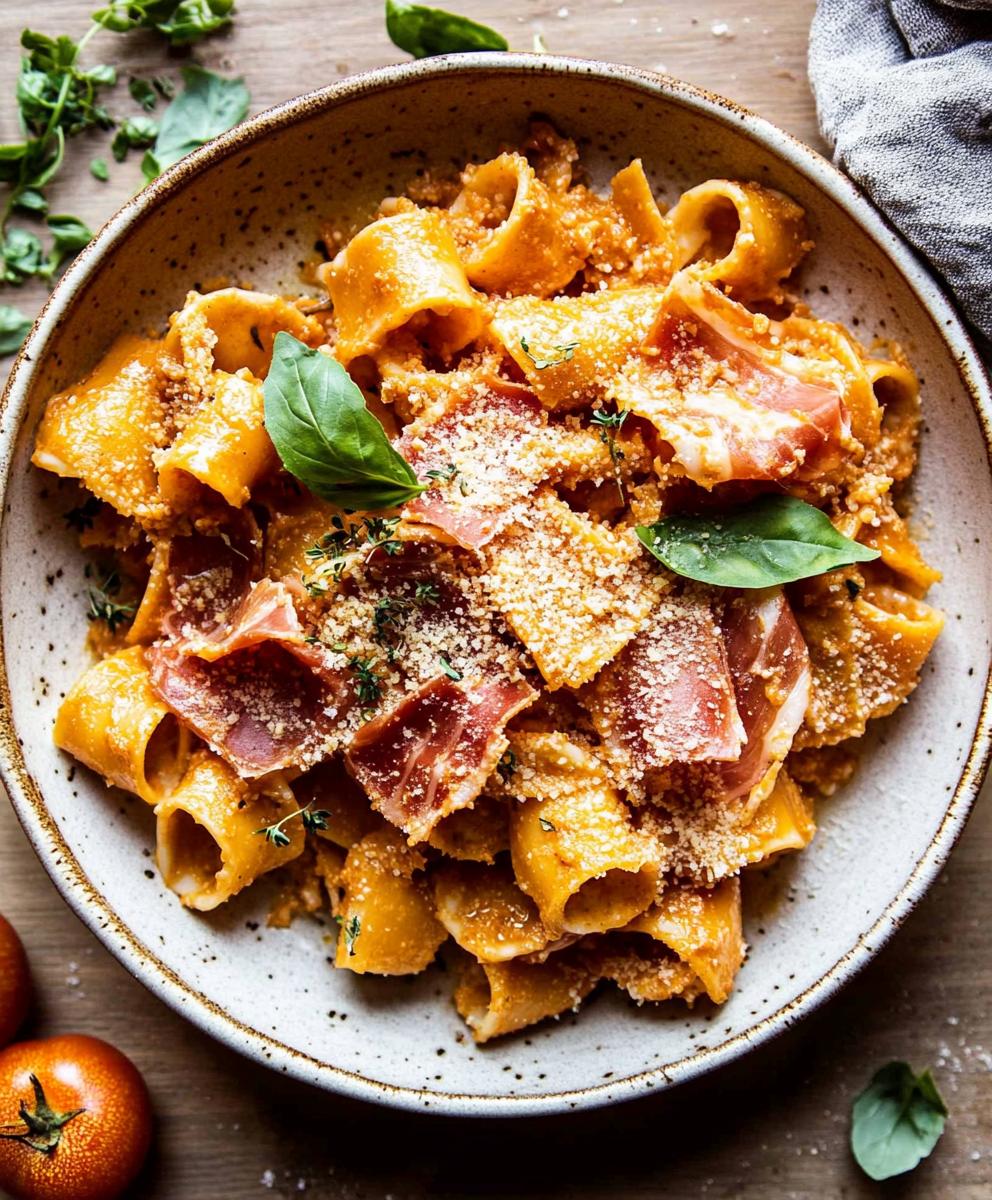 Creamy Roasted Tomato Ricotta Pasta With Crispy Prosciutto Recipe