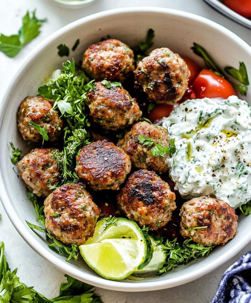 Greek Turkey Meatballs With Tzatziki Recipe