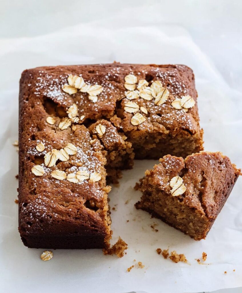 Healthy Breakfast Oatmeal Apple Cake Recipe