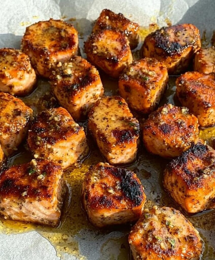 Lemon Garlic Butter Salmon Bites Recipe