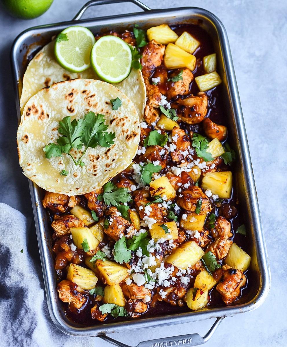 One Pan Chicken & Pineapple Tacos Recipe