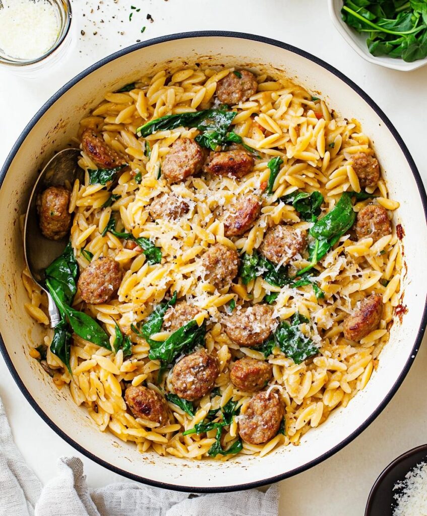 One Pan Italian Sausage Orzo Recipe